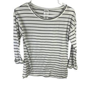 Patagonia Organic Cotton Tencel Blend 3/4 Length Cuffed Sleeves Striped Top XS